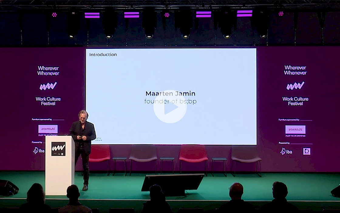 Keynote Maarten Jamin, bs;bp, beim ersten WW - Work Culture Festival