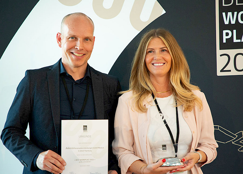 Adecco Medical is delighted to receive the Best Workplace Award 2023. Image: IBA